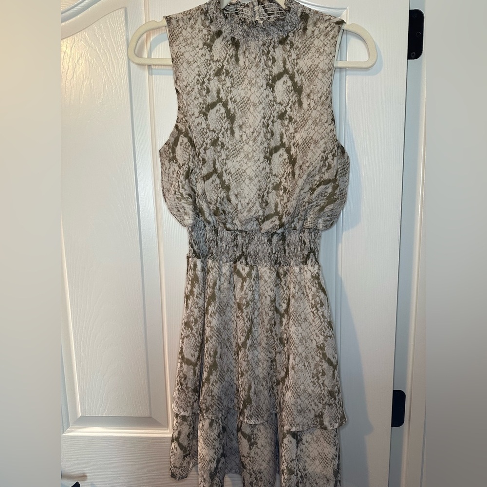 She + Sky Snake Print Mini Dress